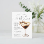驚きのパーティーTiniビット古いMartini 50th インビテーションポストカード (スタンド正面)