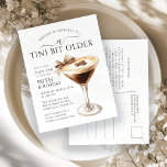 驚きのパーティーTiniビット古いMartini 90th インビテーションポストカード<br><div class="desc">シックなエレガントデザインで気鋭の誕生祝いはエスプレッソ・マルティーニを備えている。Aとかわいらしbowはフェミニンフェスティバルtouchを追加。</div>