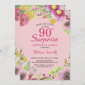 驚きのフローラ第90回誕生日招待状(女性用) 招待状 (正面/裏面)