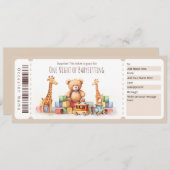 驚きのベビーシッター伝票テンプレート 招待状 (正面/裏面)