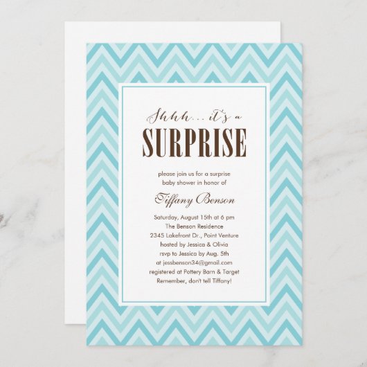 驚きのベビーシャワー招待状 招待状 (正面/裏面)