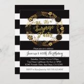 驚きの大人の金ゴールドの誕生日のパーティの招待状 招待状 (正面/裏面)