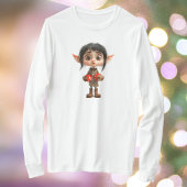 驚きの女の子クリスマス小妖精や小人女子ティー Tシャツ