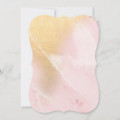 驚きの女の子ゴールドフォイル水の色ベビーシャワー 招待状 (裏面)