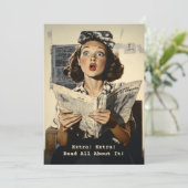 驚きの女性が新聞を読む 招待状 (スタンド正面)