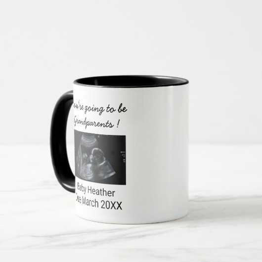 驚きの妊娠がソノグラム祖父母を明らかにする マグカップ (正面左)