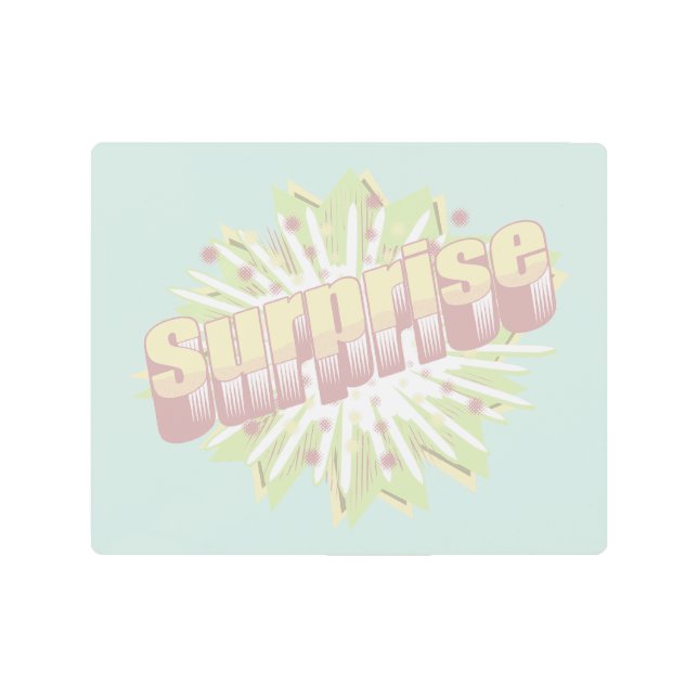 驚きの擬音語の爆発 メタルプリント (正面)