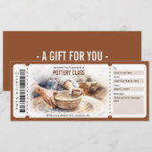 驚きの水彩陶芸クラス ギフト証明書 招待状 (正面/裏面)