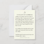 驚きの私達の女性祈りの言葉カトリック聖カード ノートカード (裏面)