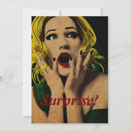 驚きの美しい女性の誕生日パーティー 招待状 (正面)
