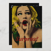 驚きの美しい女性の誕生日パーティー 招待状 (正面/裏面)