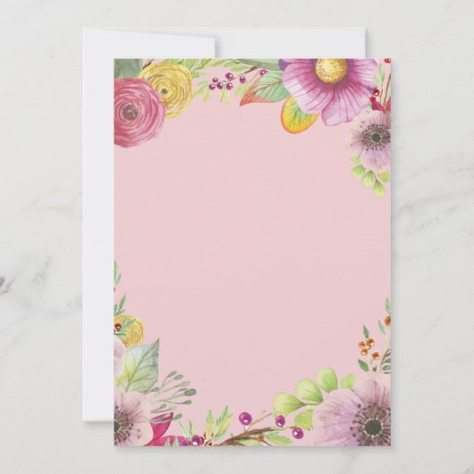 驚きの花柄の女性のための第70誕生日の招待状 招待状 (裏面)