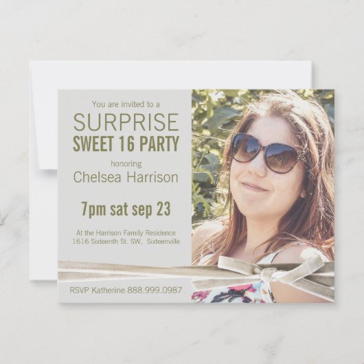 驚きの菓子16の写真の誕生会 招待状 (正面)