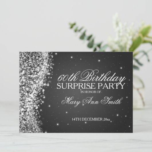 驚きの誕生会のきらめくな波の黒 招待状 (スタンド正面)