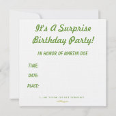 驚きの誕生会のモダンでカスタムな招待状 招待状 (裏面)