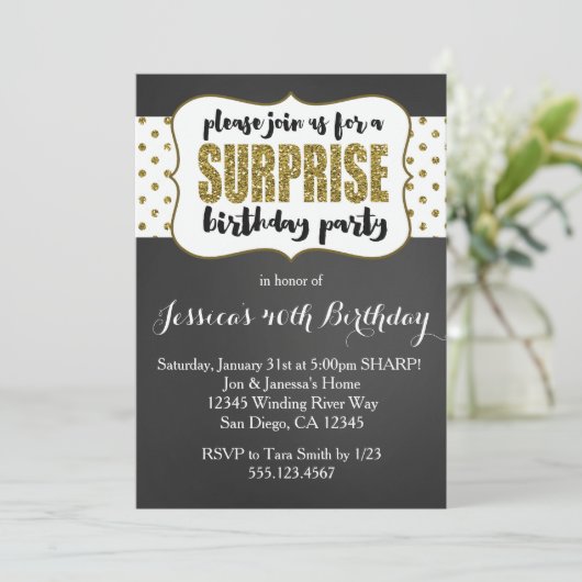 驚きの誕生日の招待状 招待状 (スタンド正面)