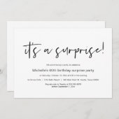 驚きの誕生日パーティーの招待 招待状 (正面/裏面)