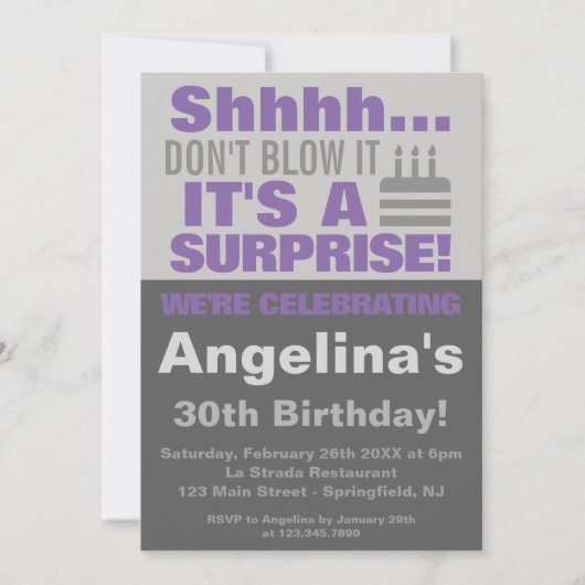 驚きの誕生日吹パーティーじゃない  招待状 (正面)