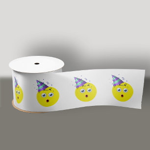 驚きの誕生日Emoji サテンリボン