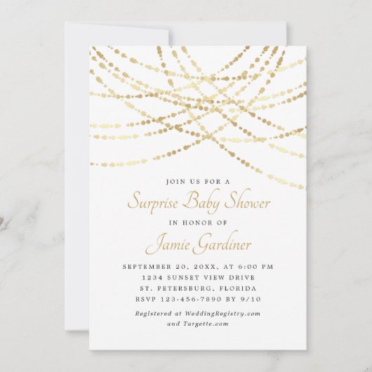 驚きの赤ちゃんシャワー男女兼用 招待状 (正面)