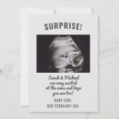 驚きの超音波写真妊娠の発表 案内状 (正面)