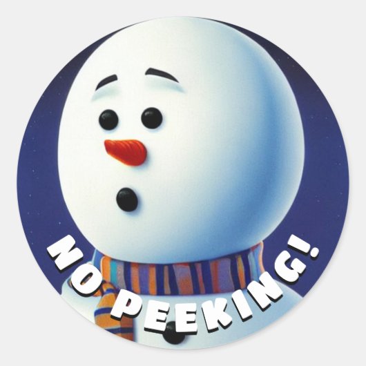 驚きの雪だるま ラウンドシール (正面)