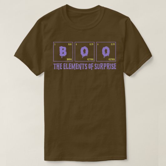 驚きの面白いハロウィーンの化学要素をブー Tシャツ (デザイン正面)