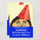 驚きの顔パーティーのための衝撃を受けた 招待状 (正面/裏面)