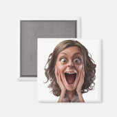 驚きの顔反応デザイン マグネット (正面/裏面)