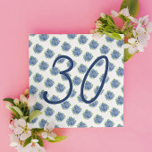 驚きの30歳の誕生日のパーティーブルーアジサイ 招待状