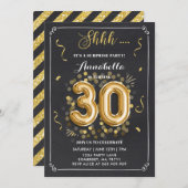 驚きの30歳の誕生日招待状金ゴールド 招待状 (正面/裏面)