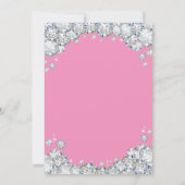 驚きの30th誕生日ピンクとシルバーダイヤモンド 招待状 (裏面)