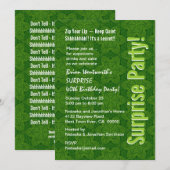 驚きの40歳の誕生モダン日緑の星 招待状 (正面/裏面)