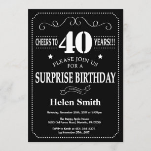 驚きの40歳の誕生日招待状 招待状