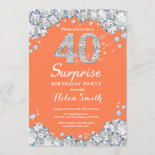 驚きの40歳誕生日サンゴシルバーダイヤモンド 招待状