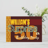 驚きの50人目の誕生日金ゴールドとチョコレートスターズ 招待状 (スタンド正面)