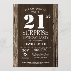驚き素朴21歳の誕生日招待状ヴィンテージ 招待状
