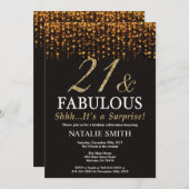 驚き21歳の誕生日21歳と素晴らしい 招待状 (正面/裏面)