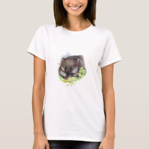 驚くばかりにかわいいオーストラリア動物のwombatのヴィンテージ tシャツ
