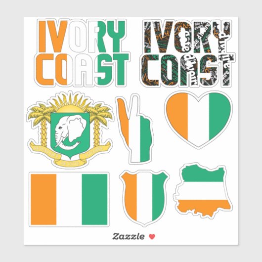 驚くべきアイボリー海岸が国のシンボルを形成 シール (シート)