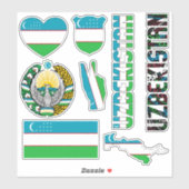 驚くべきウズベキスタンが国のシンボルを形作る シール (シート)