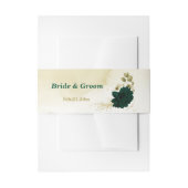 驚くべきエメラルドグリーンアイボリー金ゴールド結婚の花 招待状ベリーバンド (正面例)