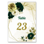 驚くべきエメラルドグリーンアイボリー金ゴールド花ジオメトリック テーブルナンバー (裏面)