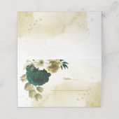 驚くべきエメラルドグリーンアイボリー金ゴールド花プレイスカー プレイスカード (外部開封)