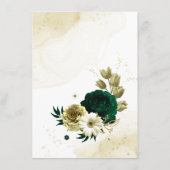 驚くべきエメラルドグリーンアイボリー金ゴールド花 エンクロージャーカード (裏面)