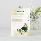 驚くべきエメラルドグリーンアイボリー金ゴールド花 エンクロージャーカード (スタンド正面)