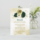 驚くべきエメラルドグリーンアイボリー金ゴールド花 エンクロージャーカード (スタンド正面)