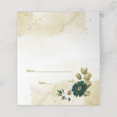 驚くべきエメラルドグリーンアイボリー金ゴールド花 プレイスカード (外部開封)