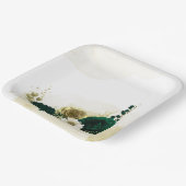 驚くべきエメラルドグリーンアイボリー金ゴールド花 ペーパープレート (傾斜あり)