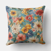 驚くべきエレガント優しい夏の花 クッション (裏面)